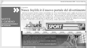 Conferenza stampa nazionale  JoyLife.it Padova, 18 Novembre 2008